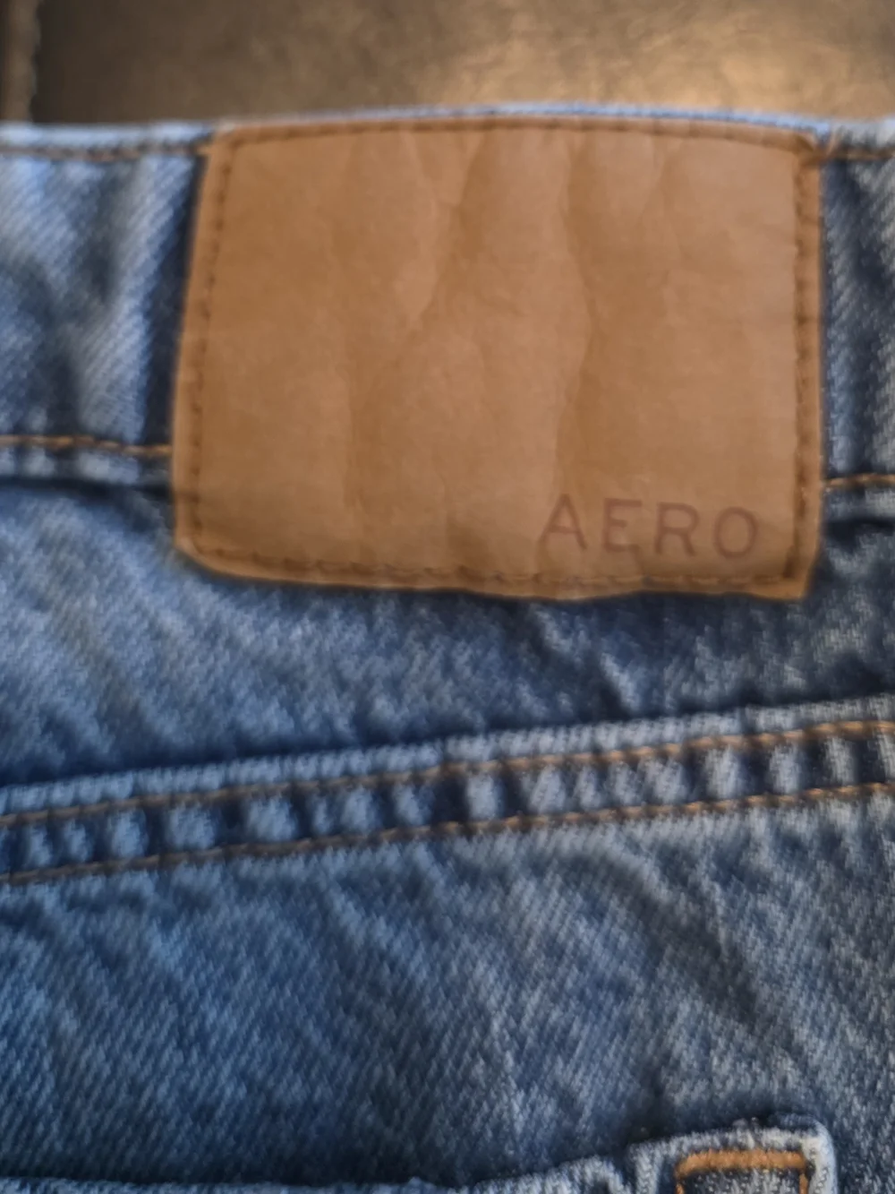 Aeropostale Denim Baggy Shorts in Light Blue with Contrast Stitching